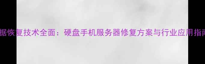 图片 数据恢复技术全面：硬盘手机服务器修复方案与行业应用指南2