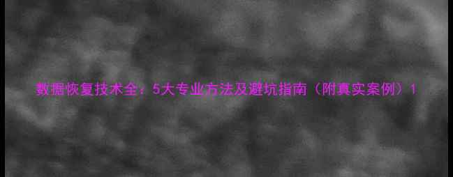 图片 数据恢复技术全：5大专业方法及避坑指南（附真实案例）1