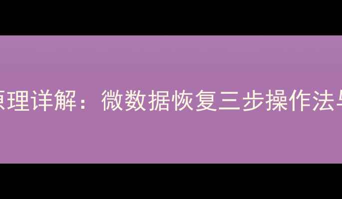 图片 数据恢复技术原理详解：微数据恢复三步操作法与行业应用指南
