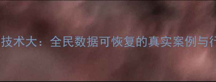 数据恢复技术大全民数据可恢复的真实案例与行业解读
