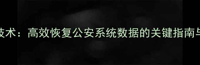 图片 数据恢复技术：高效恢复公安系统数据的关键指南与实战案例