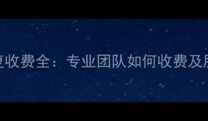 数据恢复收费全专业团队如何收费及服务流程