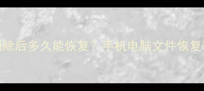 图片 数据恢复时间表｜删除后多久能恢复？手机电脑文件恢复教程（附避坑指南）
