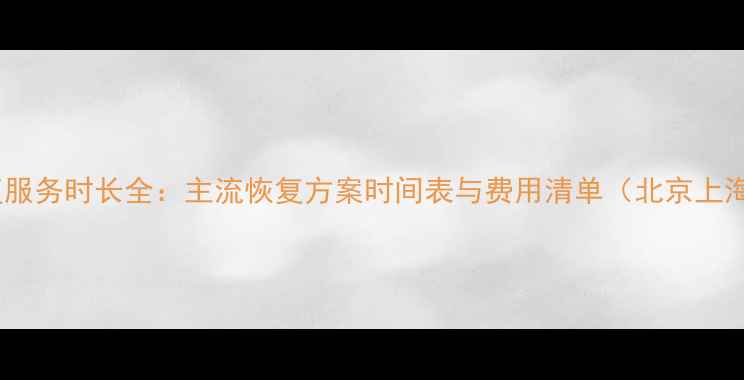 数据恢复服务时长全主流恢复方案时间表与费用清单北京上海广州