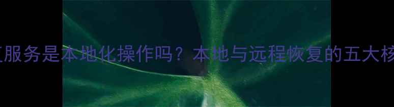 图片 数据恢复服务是本地化操作吗？本地与远程恢复的五大核心差异1