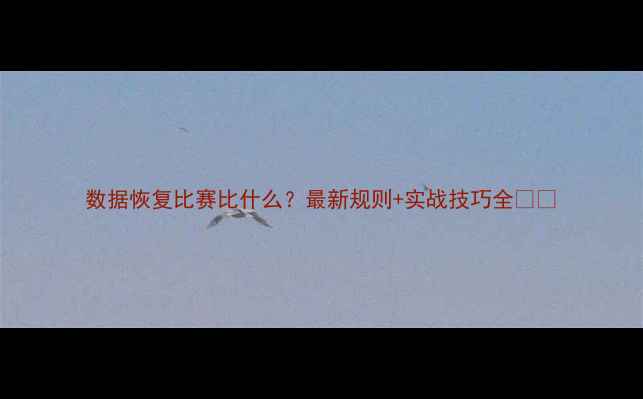 图片 数据恢复比赛比什么？最新规则+实战技巧全💾🔧