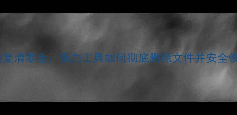 图片 数据恢复清零全：强力工具如何彻底删除文件并安全恢复？1
