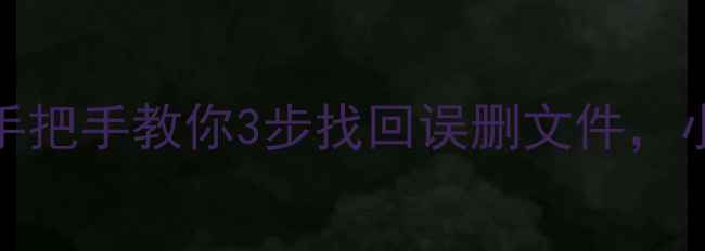 图片 数据恢复灰烬使者｜手把手教你3步找回误删文件，小白也能变大神！💻🔥