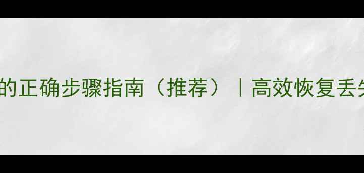 图片 数据恢复申请的正确步骤指南（推荐）｜高效恢复丢失文件的方法1