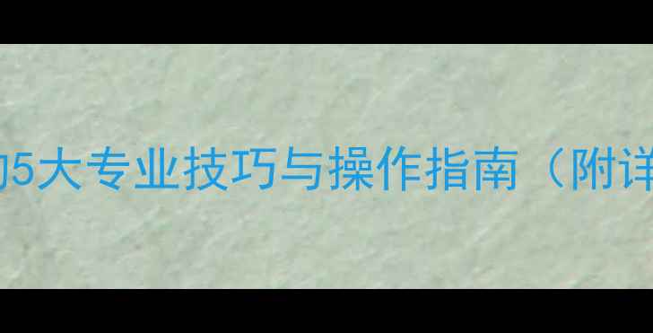 数据恢复的5大专业技巧与操作指南附详细案例