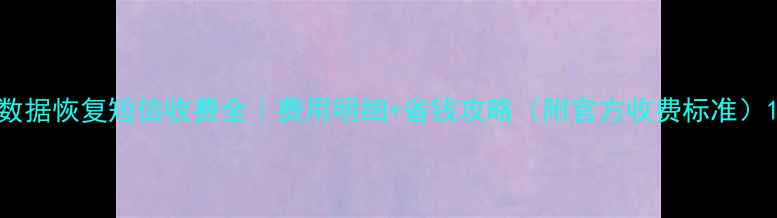 图片 数据恢复短信收费全｜费用明细+省钱攻略（附官方收费标准）1
