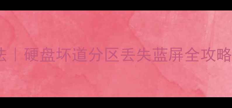 数据恢复硬盘维修方法硬盘坏道分区丢失蓝屏全攻略附免费工具清单