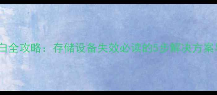 数据恢复空白全攻略存储设备失效必读的5步解决方案与工具推荐