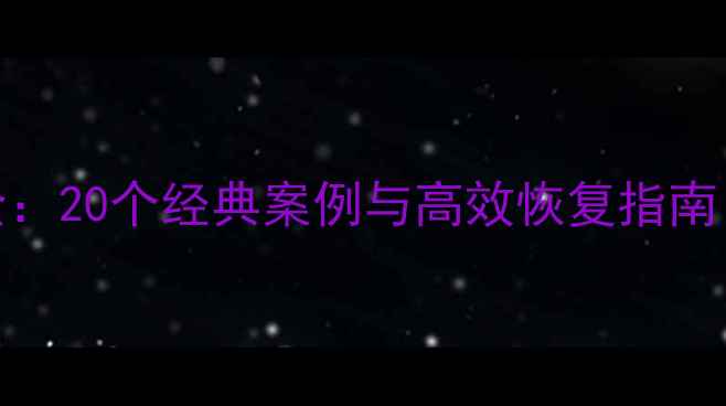 图片 数据恢复竞赛实战全：20个经典案例与高效恢复指南（附工具使用技巧）