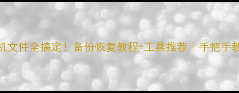 数据恢复精灵电脑手机文件全搞定备份恢复教程工具推荐手把手教你3步找回丢失数据