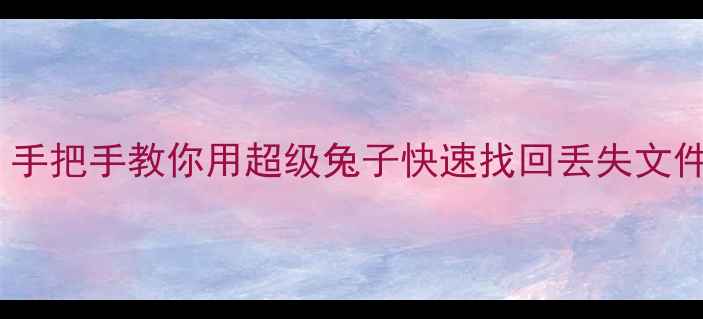 数据恢复终极指南手把手教你用超级兔子快速找回丢失文件含5大核心功能