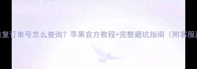 图片 数据恢复订单号怎么查询？苹果官方教程+完整避坑指南（附客服通道）