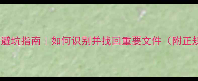 图片 数据恢复诈骗避坑指南｜如何识别并找回重要文件（附正规渠道推荐）1