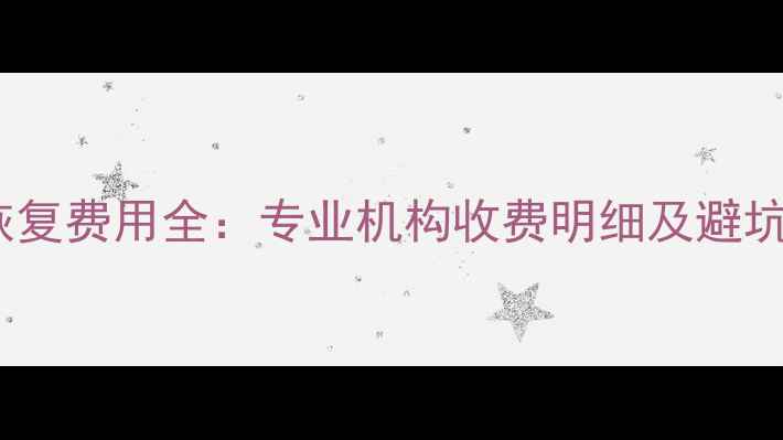 数据恢复费用全专业机构收费明细及避坑指南