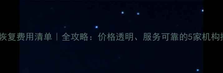 图片 数据恢复费用清单｜全攻略：价格透明、服务可靠的5家机构推荐2