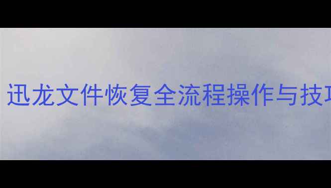 图片 数据恢复软件使用指南：迅龙文件恢复全流程操作与技巧（电脑手机U盘硬盘）1