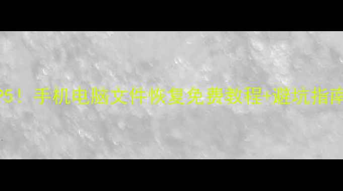 图片 数据恢复软件推荐TOP5！手机电脑文件恢复免费教程+避坑指南（附详细操作步骤）