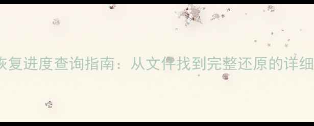 图片 数据恢复进度查询指南：从文件找到完整还原的详细步骤1