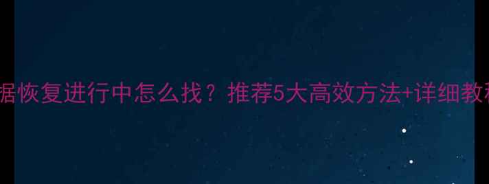 数据恢复进行中怎么找推荐5大高效方法详细教程