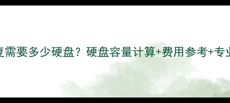 图片 数据恢复需要多少硬盘？硬盘容量计算+费用参考+专业步骤全