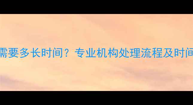 数据恢复需要多长时间专业机构处理流程及时间参考指南