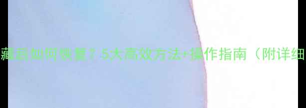 数据隐藏后如何恢复5大高效方法操作指南附详细步骤