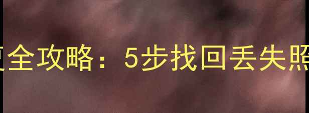 数码相机存储卡数据恢复全攻略5步找回丢失照片附专业工具推荐