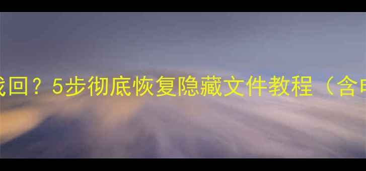 图片 文件数据被隐藏如何找回？5步彻底恢复隐藏文件教程（含电脑手机硬盘全场景）