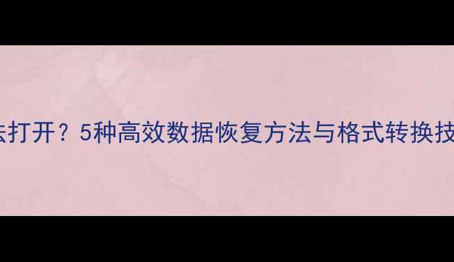 文本格式转换后无法打开5种高效数据恢复方法与格式转换技巧附详细教程