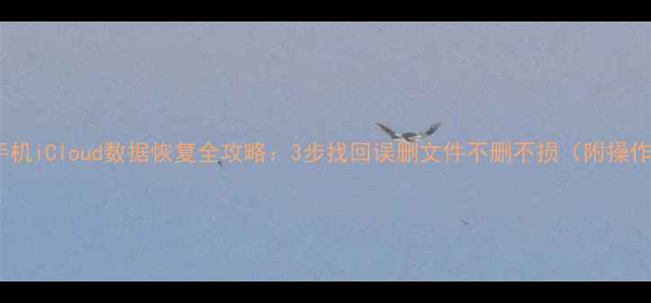 图片 新苹果手机iCloud数据恢复全攻略：3步找回误删文件不删不损（附操作演示）1
