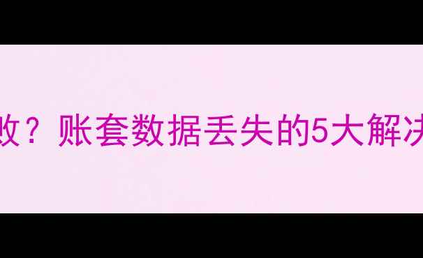 新页数据恢复失败账套数据丢失的5大解决方法与操作指南