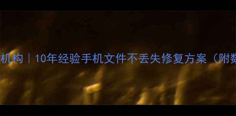 图片 方城专业手机数据恢复机构｜10年经验手机文件不丢失修复方案（附数据恢复全流程指南）1