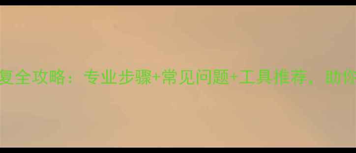 无人机SD卡数据恢复全攻略专业步骤常见问题工具推荐助你快速找回珍贵影像