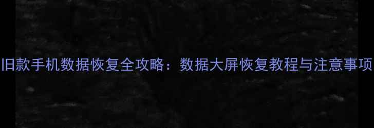 图片 旧款手机数据恢复全攻略：数据大屏恢复教程与注意事项