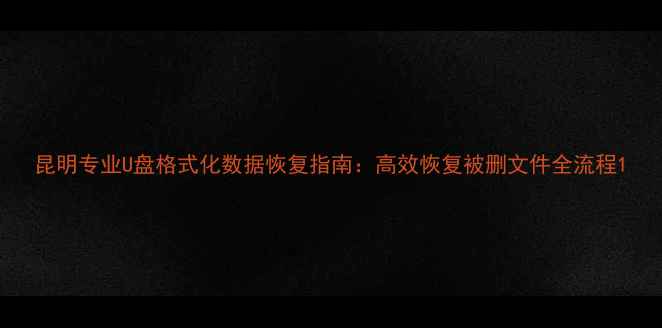 图片 昆明专业U盘格式化数据恢复指南：高效恢复被删文件全流程1