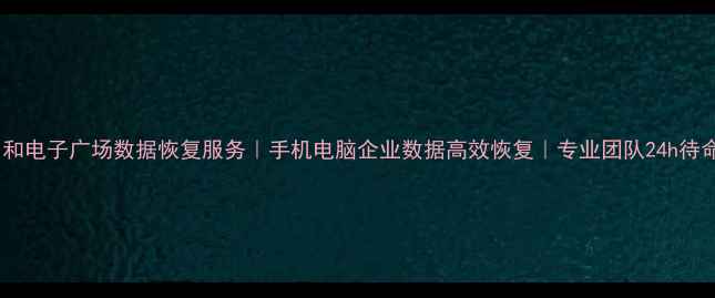 明和电子广场数据恢复服务手机电脑企业数据高效恢复专业团队24h待命