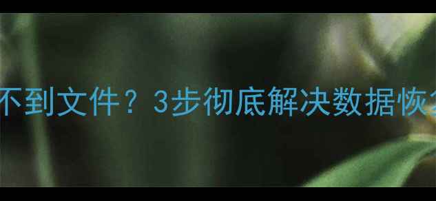 图片 易我数据恢复软件扫描不到文件？3步彻底解决数据恢复难题（附详细教程）2