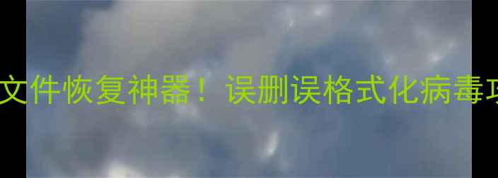 最新手机电脑文件恢复神器误删误格式化病毒攻击都能救回