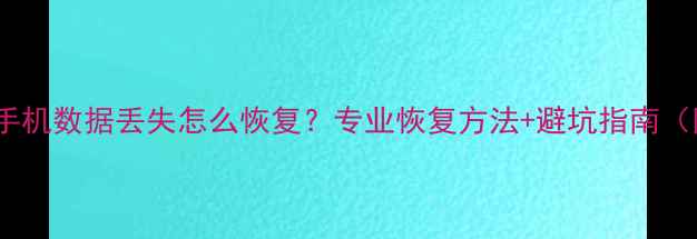 图片 最新教程电脑手机数据丢失怎么恢复？专业恢复方法+避坑指南（附免费工具）2