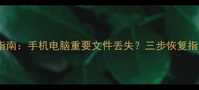 图片 最新数据恢复指南：手机电脑重要文件丢失？三步恢复指南与工具推荐2