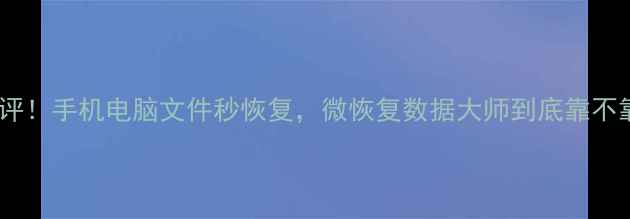 最新测评手机电脑文件秒恢复微恢复数据大师到底靠不靠谱
