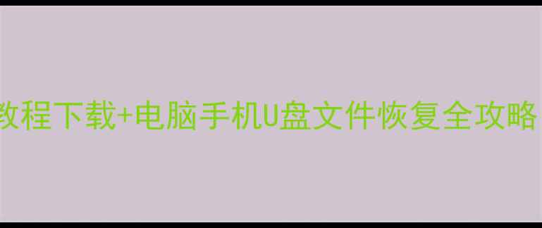 图片 最新版数据恢复软件教程下载+电脑手机U盘文件恢复全攻略（附免费会员领取）2