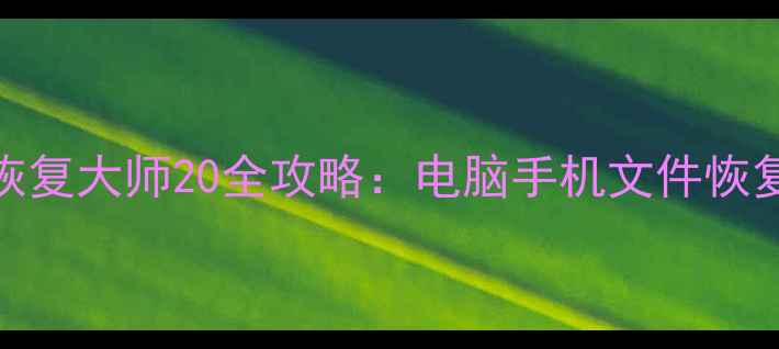 图片 最新版金山数据恢复大师20全攻略：电脑手机文件恢复技巧与注意事项