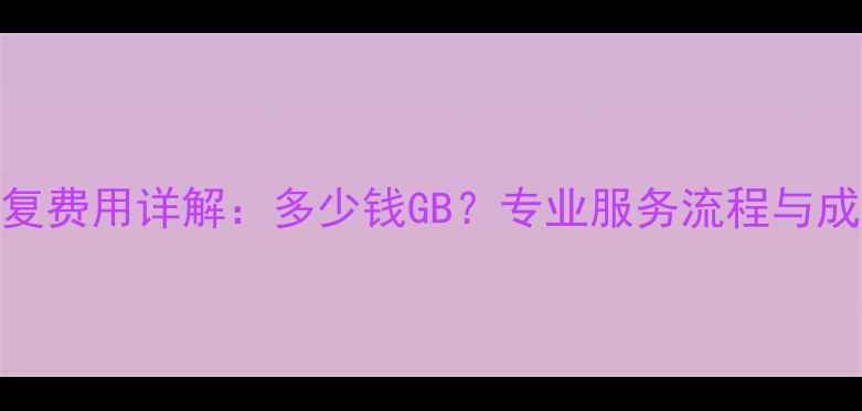 图片 服务器数据恢复费用详解：多少钱GB？专业服务流程与成本影响因素全