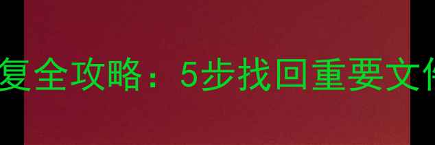 图片 未分配磁盘数据恢复全攻略：5步找回重要文件（附操作案例）1